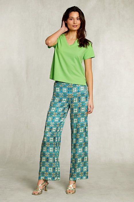 GREEN BASIC V-NECK T-SHIRT GREEN 3