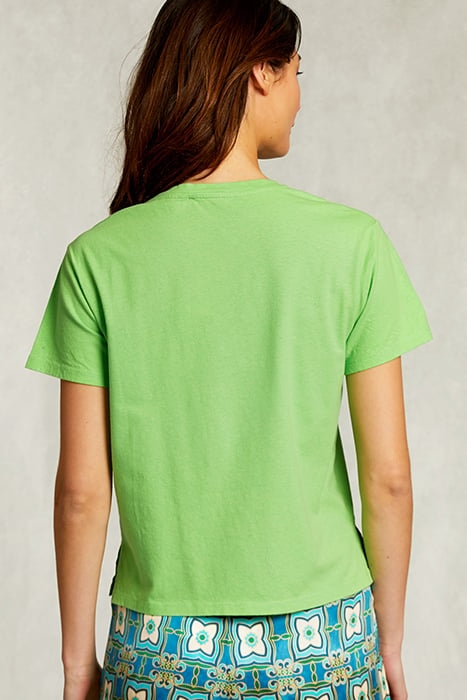 GREEN BASIC V-NECK T-SHIRT GREEN 2
