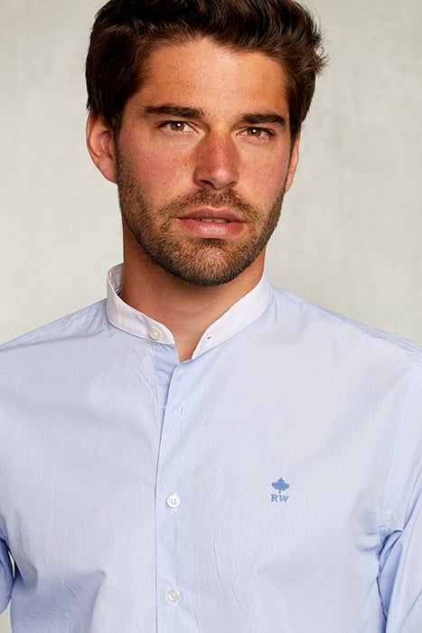 SLIM FIT STRIPED SHIRT HENLEY COLLAR BLUE/WHITE BLUE 4