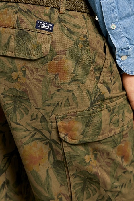 FLORAL CARGO SHORT SAVANNA KHAKI 4