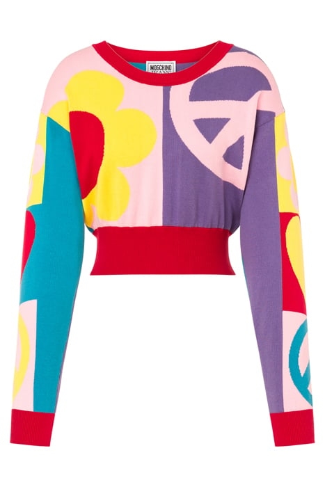 SYMBOLS COTTON CROPPED PULLOVER MULTICOLOR 3