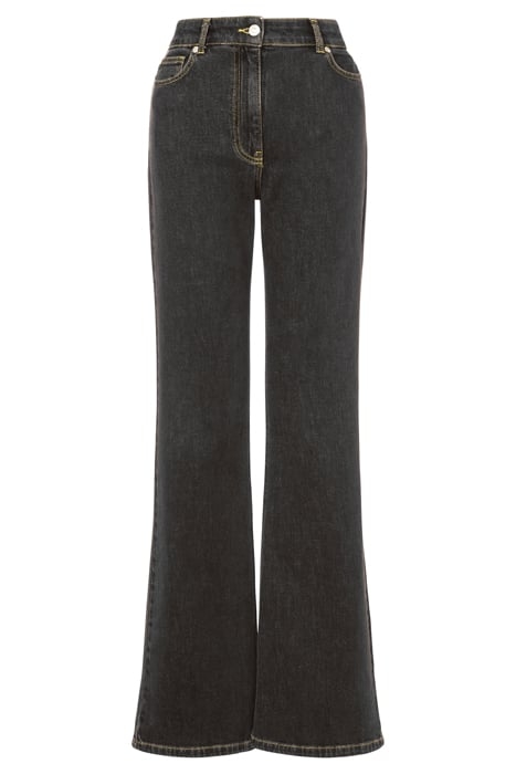 FLARED TROUSERS IN BLACK STRETCH DENIM BLACK 1