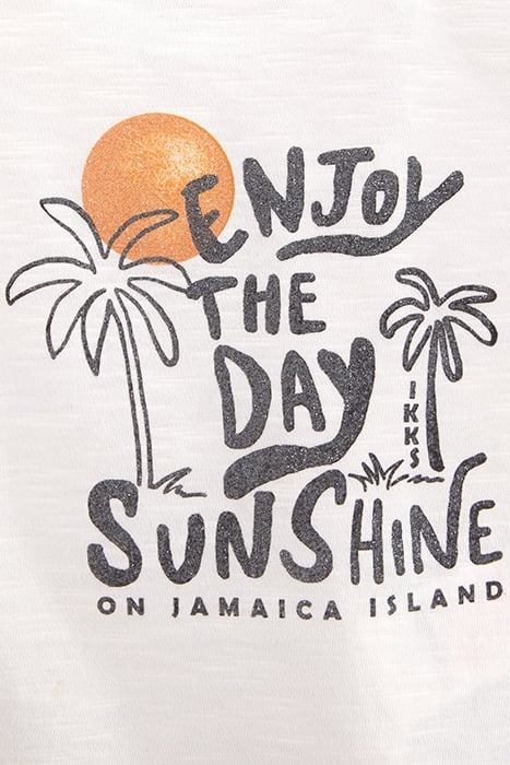 BABY GIRLS’ ECRU ORGANIC COTTON T-SHIRT, GLITTERY SLOGAN 6