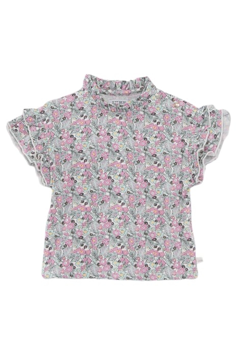 BABY GIRLS’ KHAKI T-SHIRT WITH LITTLE FLOWER PRINT 1