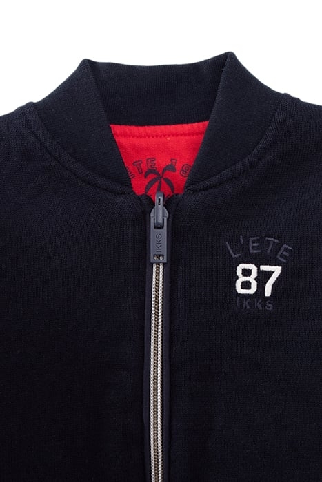 BABY BOYS' NAVY/RED REVERSIBLE CARDIGAN 6