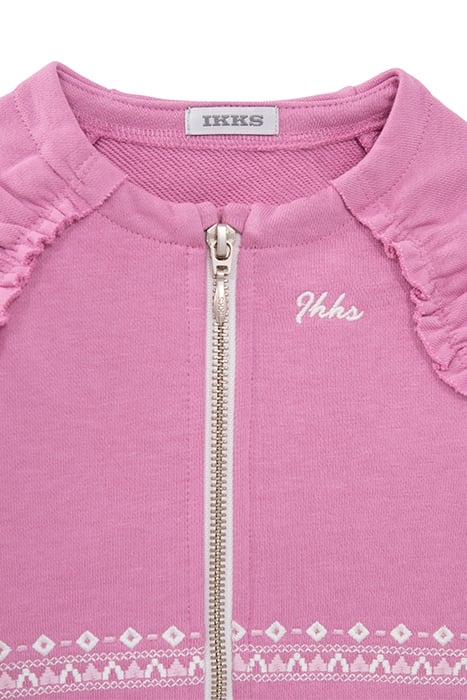 BABY GIRLS’ MAUVE CARDIGAN WITH ETHNIC EMBROIDERY 3