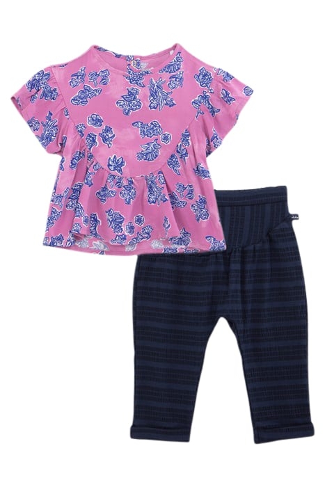 BABY GIRLS’ MAUVE TOP AND NAVY TROUSERS OUTFIT 3