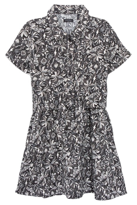 GIRL’S BLACK LENZING™ ECOVERO™ DRESS, ROCK JUNGLE PRINT 1