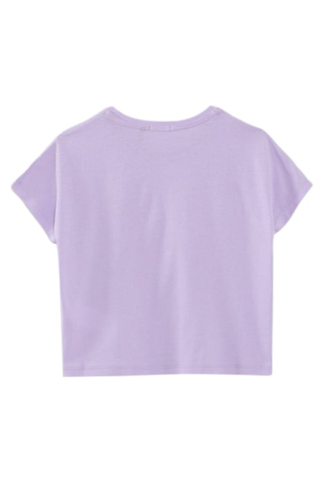 GIRLS' LILAC T-SHIRT WITH NEON FRUIT & SLOGAN 2