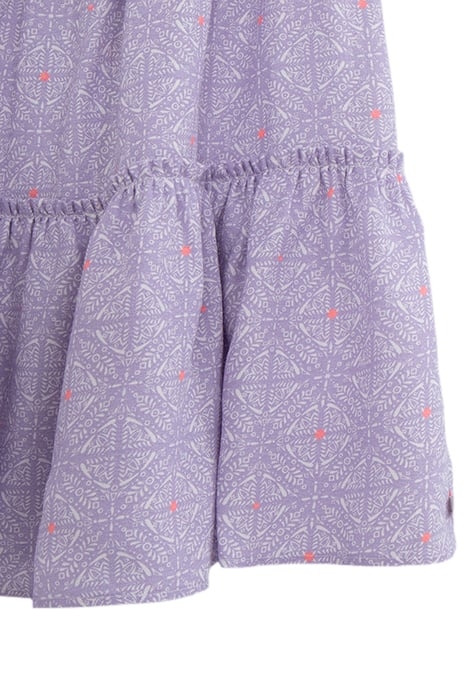 GIRLS' LILAC DRESS, CUBAN EARTHENWARE PRINT & NEON STRAPS 5