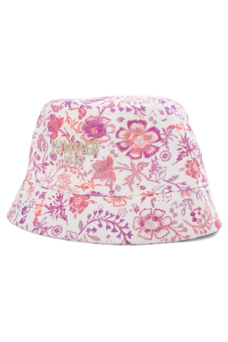 GIRLS’ LILAC SUN HAT WITH FLOWER PRINT AND EMBROIDERY 2
