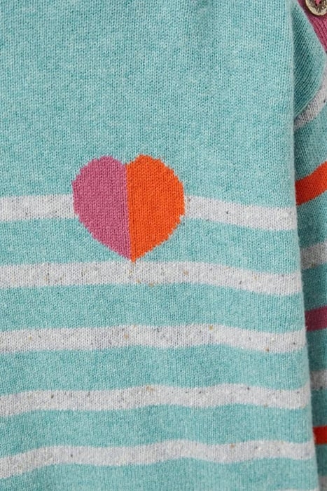 HEART AND STRIPE JUMPER TEAL MULTI 4