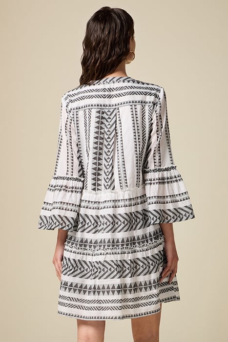 SHORT FLARED COTTON DRESS WHITE 2