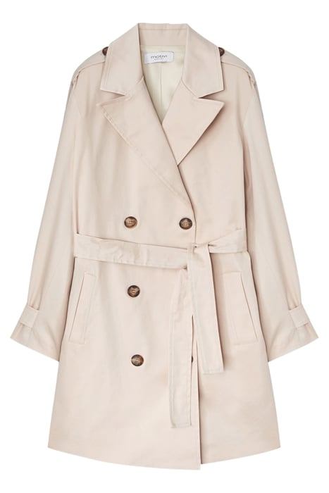 SHORT DOUBLE-BREASTED TRENCH COAT BEIGE 4