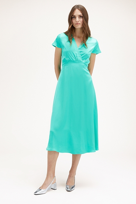 SATIN MIDI DRESS GREEN 4