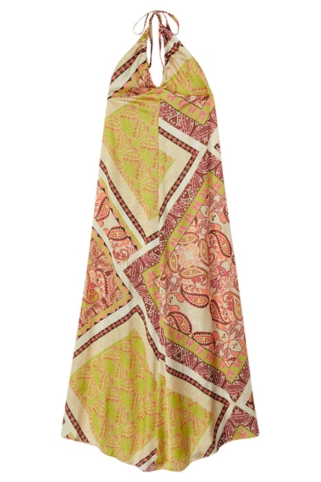 SCARF PATTERN SUMMER DRESS GREEN 3