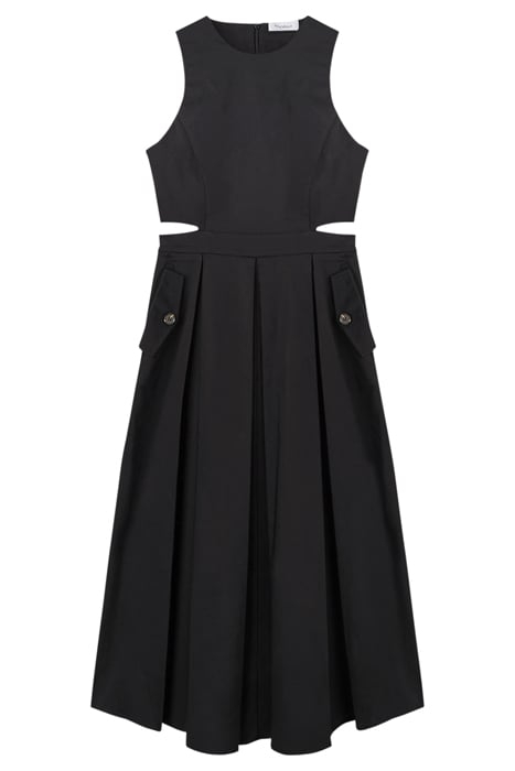 MIDI DRESS WITH CUT-OUT ON THE SIDES BLACK 3