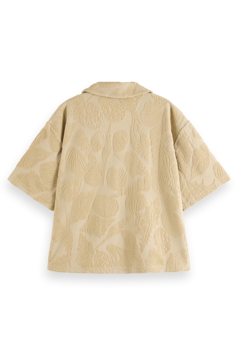 JACQUARD TOWELING CAMP SHIRT MOCCA 5