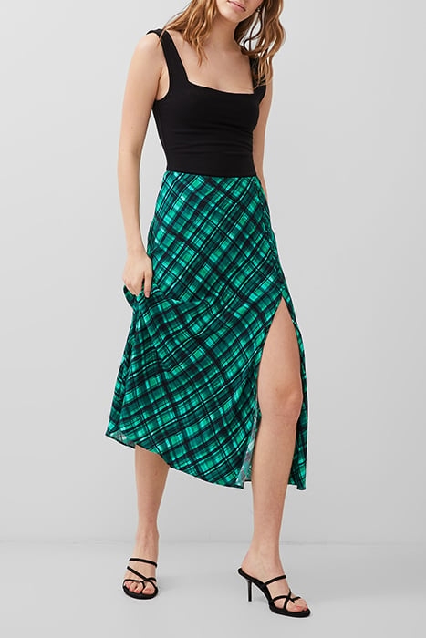 DANI CHECK DELPHINE SKIRT JELLY BEAN/FOREST 1