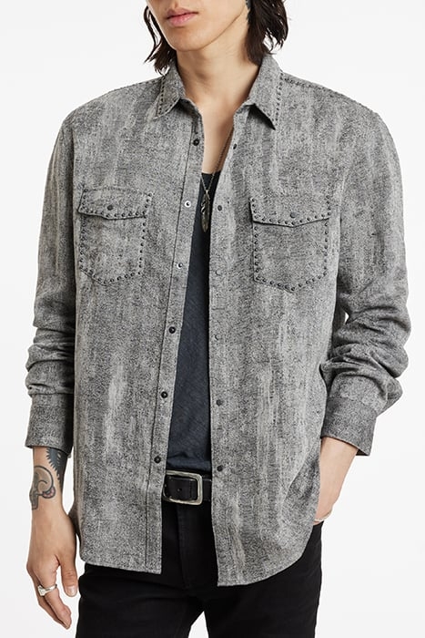 SLIM FIT STUDDED SHIRT IRON GREY 1