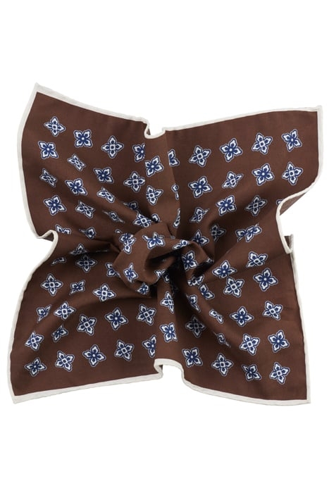 BROWN FLOWERS POCKET SQUARE 1
