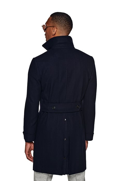 NAVY HERRINGBONE POLO COAT 2