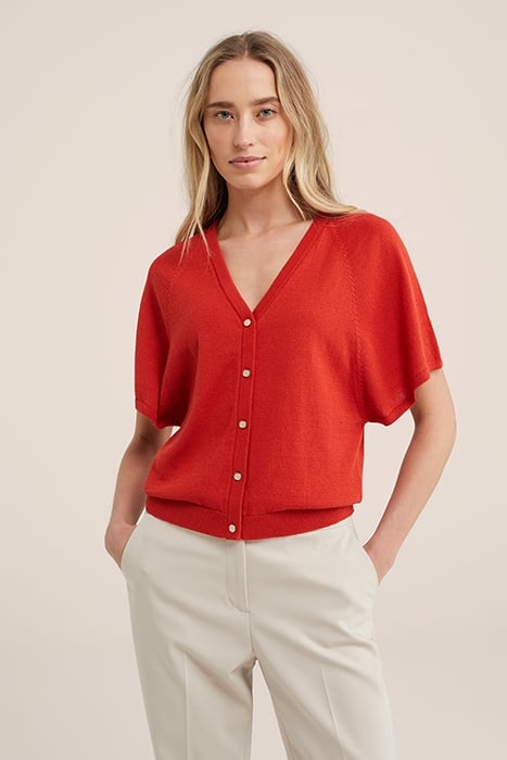 KNITTED CARDIGAN BRIGHT RED 1