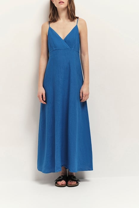 RIMINI - SANTORIN BLUE MAXI DRESS WITH THIN LINEN STRAPS 3