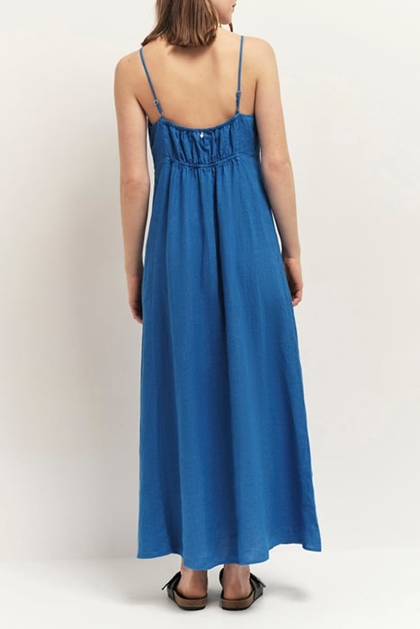 RIMINI - SANTORIN BLUE MAXI DRESS WITH THIN LINEN STRAPS 2