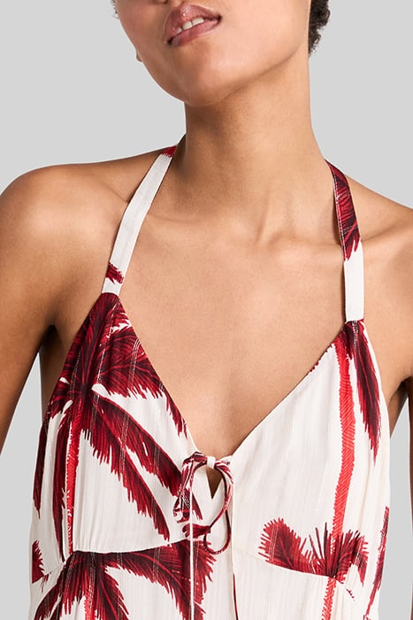 ECRU LONG DRESS WITH PALM TREE PRINT 7