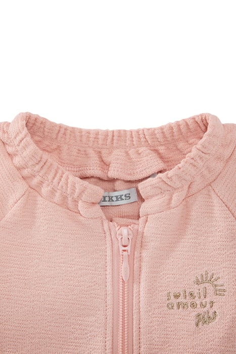 BABY GIRLS’ PINK GAUZE-STYLE SWEATSHIRT FABRIC CARDIGAN 3