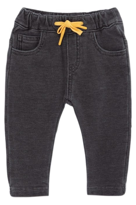 BABY BOYS’ GREY KNIT TROUSERS WITH YELLOW TIES 1
