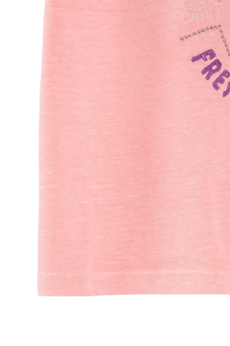 GIRLS’ NEON PINK T-SHIRT WITH EMBROIDERED PINEAPPLE IMAGE 3