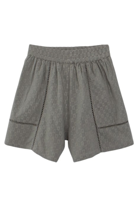 GIRLS’ KHAKI JACQUARD FABRIC AND LADDERSTITCH SHORTS 1