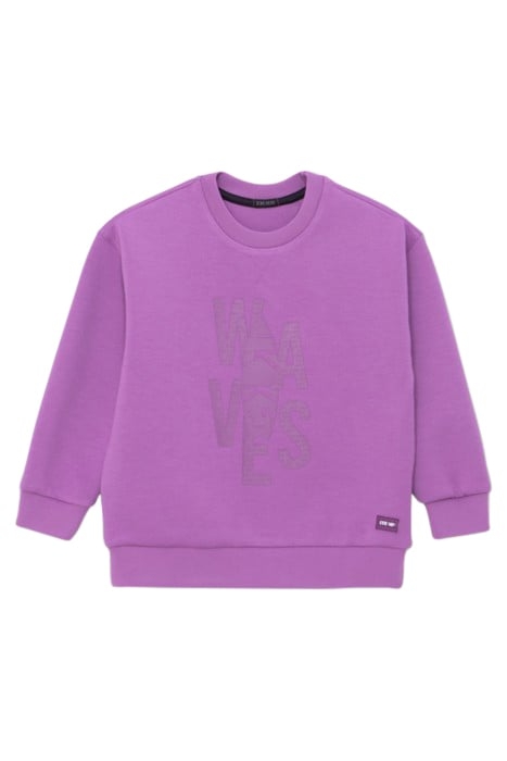 BOYS’ PURPLE TECHFLEECE SWEATSHIRT, RUBBER SURFBOARD IMAGE 1
