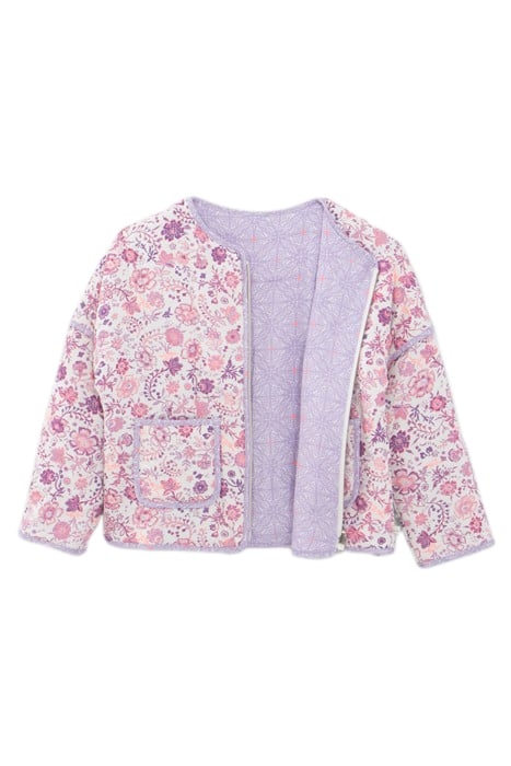 GIRLS’ OFF-WHITE JACKET WITH VIOLET FLOWER PRINT 4
