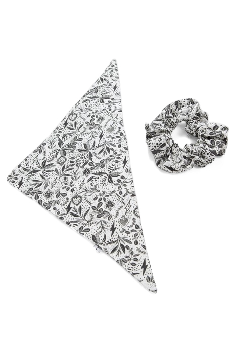 GIRLS’ BLACK SCARF SCRUNCHIE WITH ROCK JUNGLE PRINT 1