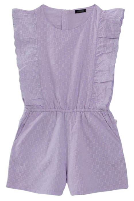 GIRLS’ LILAC JACQUARD FABRIC PLAYSUIT WITH RUFFLES 1