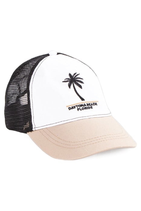 BOYS’ BEIGE, ECRU AND BLACK MESH CAP 1