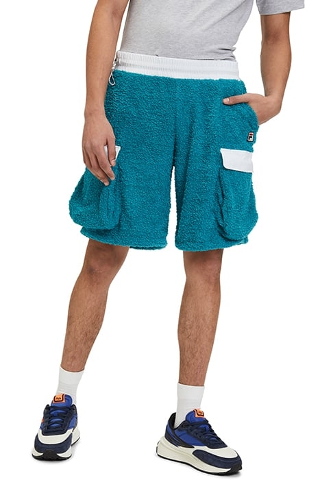 TERRY FABRIC CARGO SHORTS WITH NYLON INSTERTS MARINE 1