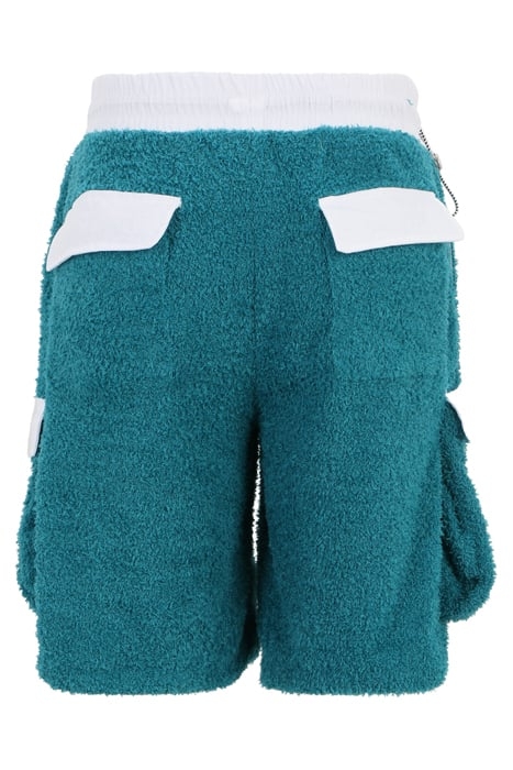 TERRY FABRIC CARGO SHORTS WITH NYLON INSTERTS MARINE 5