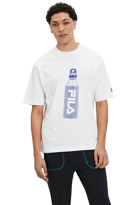 BOXY FIT SHORT SLEEVES T-SHIRT WITH WATER BOTTLE GRAPHIC WHI 1