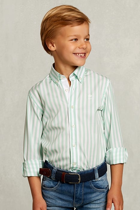 SLIM FIT STRIPED SHIRT GREEN/WHITE GREEN 1