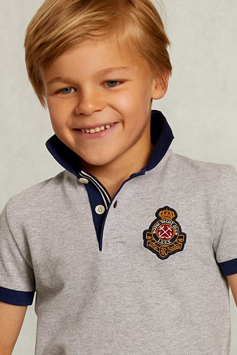 CUSTOM FIT POLO IN DARK OYSTER MIX GREY 4